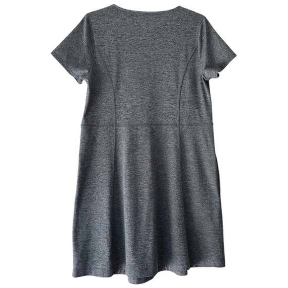 J JILL | NWOT FIT MARLED V-NECK DRESS BLACK & GRAY POCKETS | SMALL - Picture 6 of 13